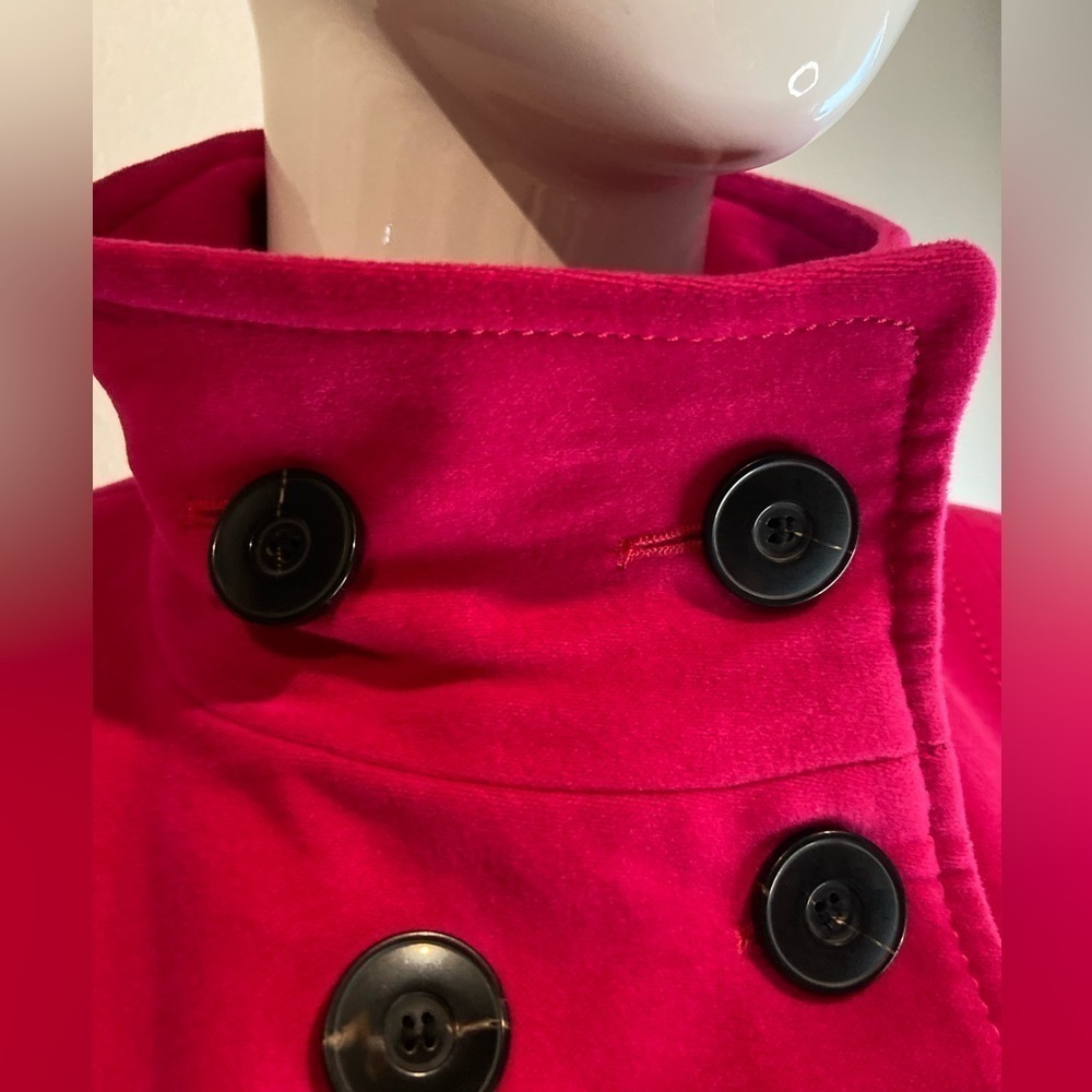 MNG Suit~Hot Pink Brushed Cotton Peacoat~Fully Lined~Front Slant Pockets~Size S - Picture 3 of 15